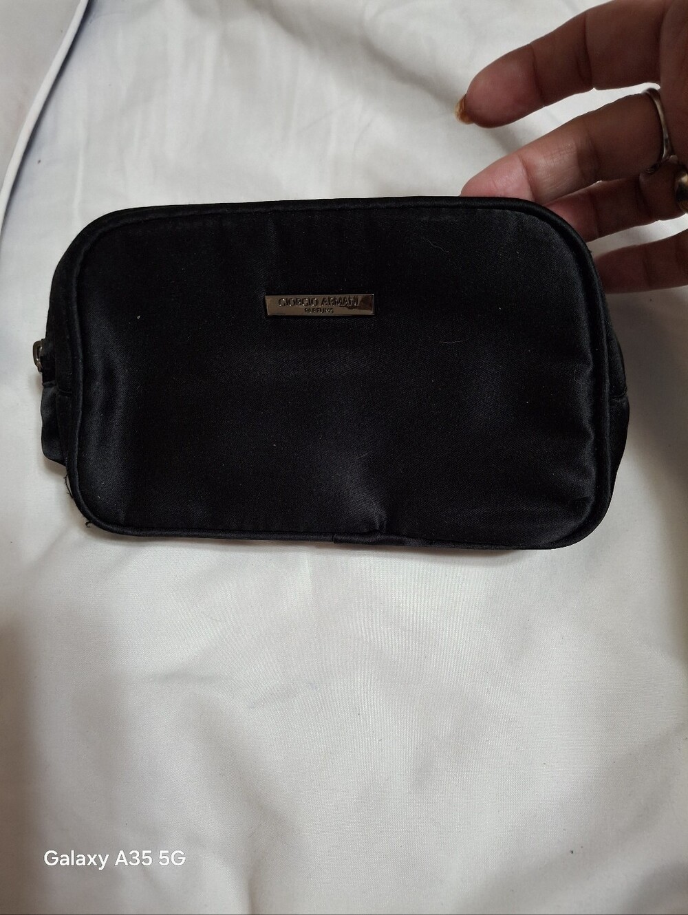 Giorgio Armani black nylon tolitries pouch new